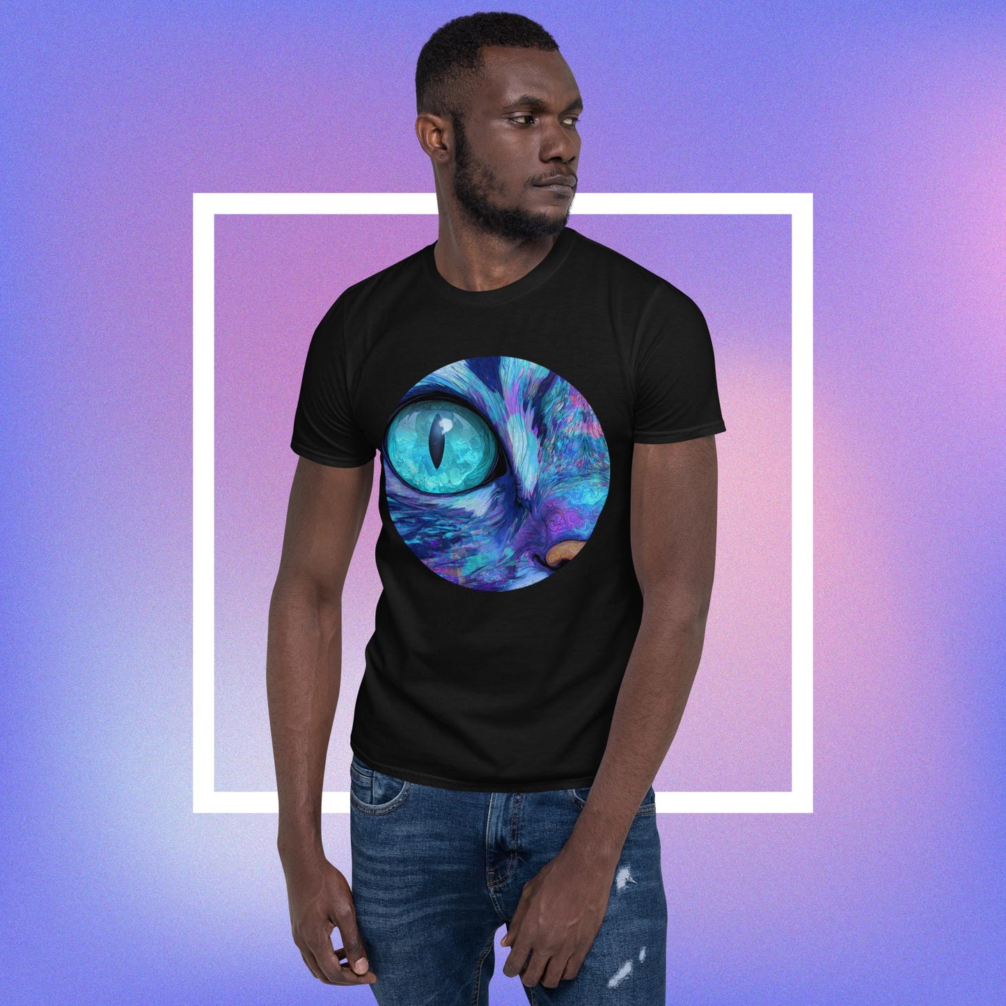 Psychedelic Blue Cat Eye Short-Sleeve Unisex T-Shirt